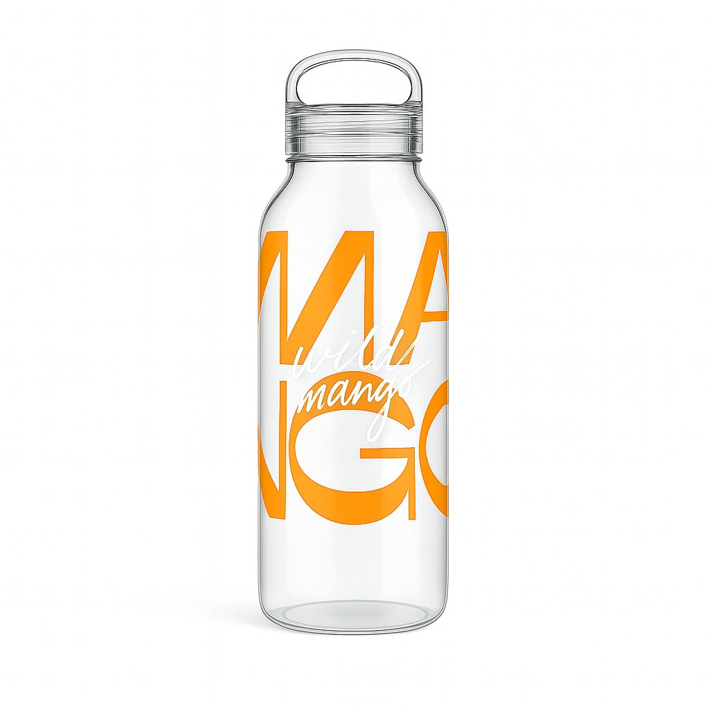 Glass water bottle with business logo - Just Bottle Zen Glass Bottle with wrap printing 500ml 16 oz size 