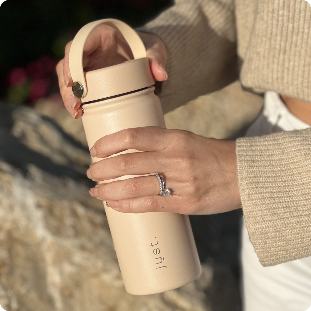 Beige Bottle | Sand Beige Stainless Steel Water Bottle – Just Bottle